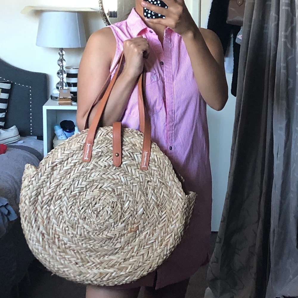 Universal Thread Straw Natural Purse Handbag - image 1